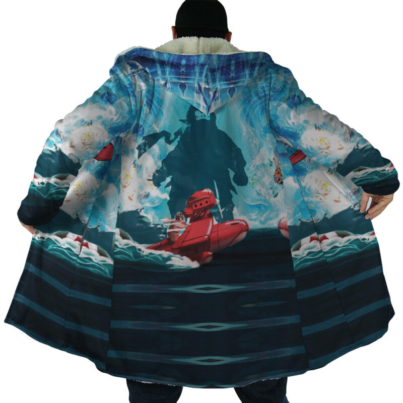 Trippy Porco Rosso Studio Ghibli Dream Cloak Coat - Image 6