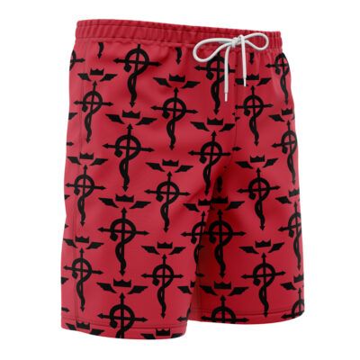 Flamel's Cross Full Metal Alchemist Board Shorts Swim Trunks