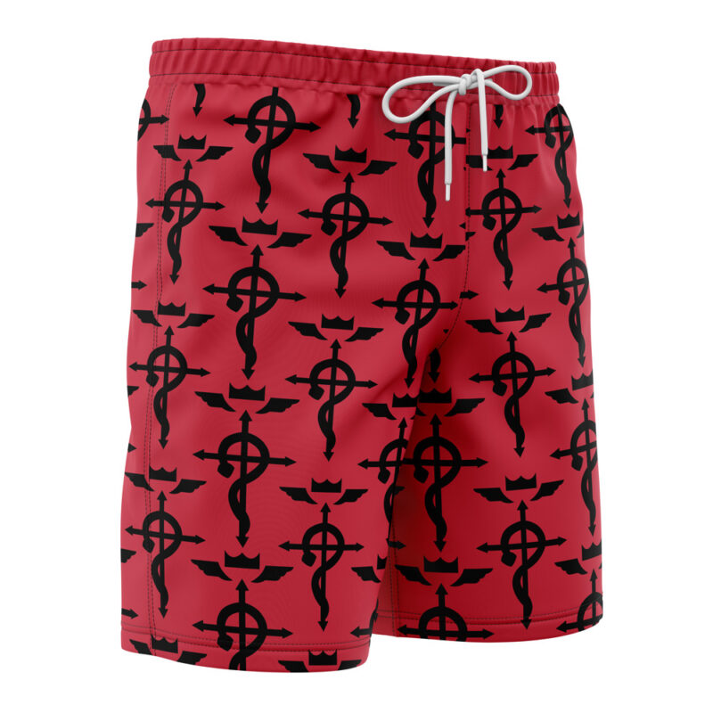 Flamel's Cross Full Metal Alchemist Board Shorts Swim Trunks