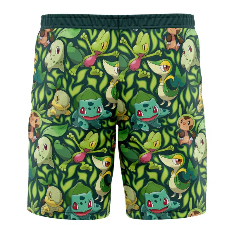 Grass Type Starters Pokemon Board Shorts Swim Trunks - Image 3