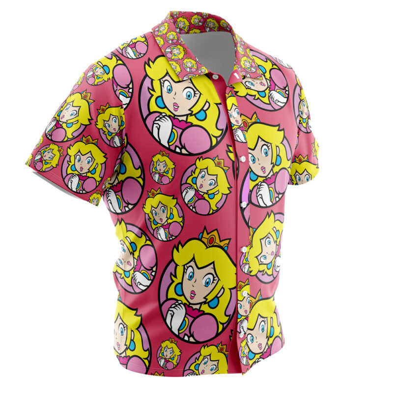 Princess Peach Super Mario Bros Button Up Hawaiian Shirt - Image 2