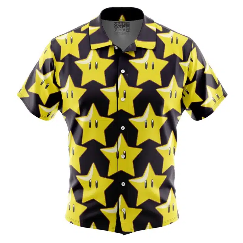 Super Star Super Mario Button Up Hawaiian Shirt