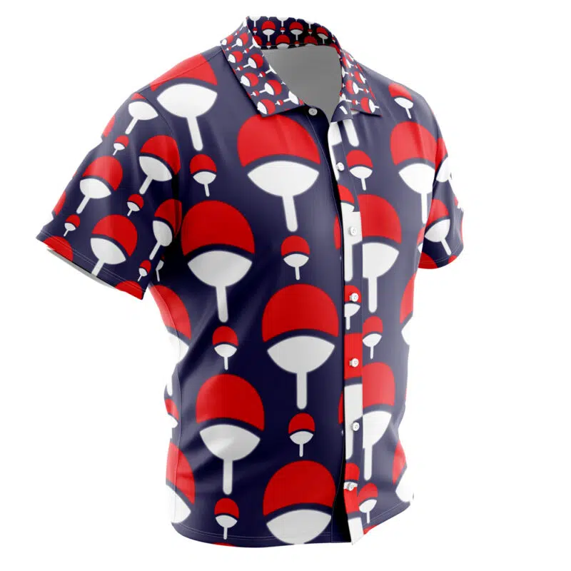 Uchiha Clan Crest Shippuden Button Up Hawaiian Shirt - Image 2