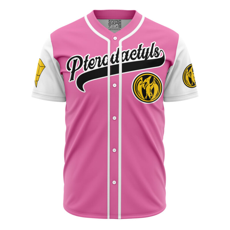 Pterodactyls Pink Power Rangers Baseball Jersey