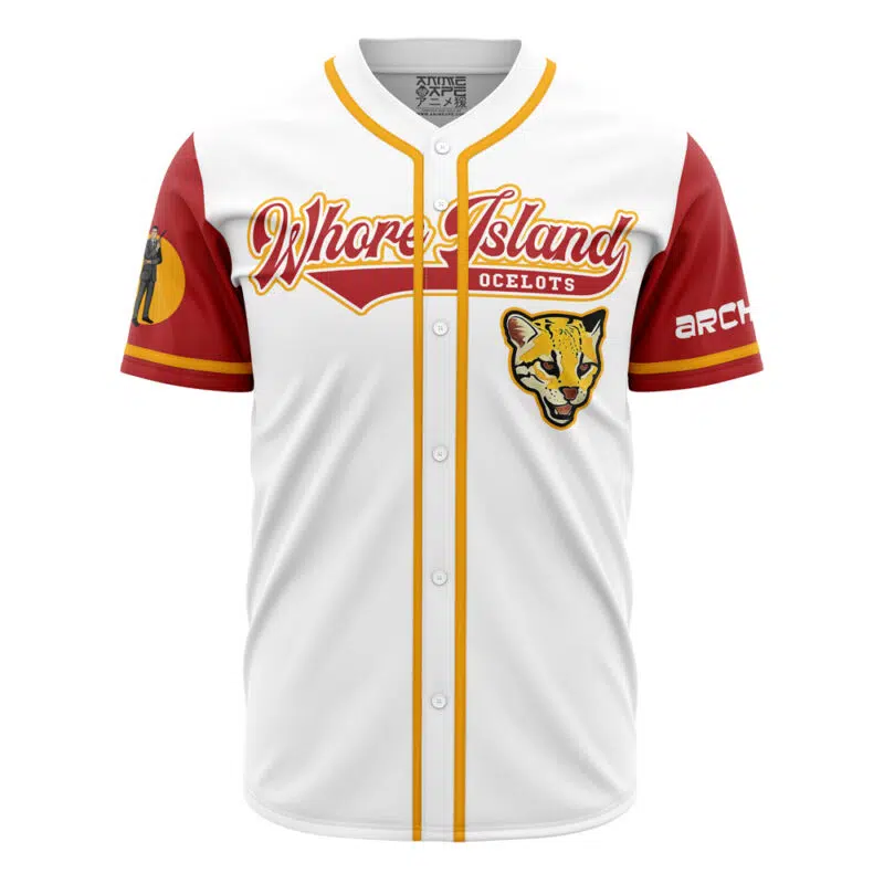 Whore Island Ocelots Archer Baseball Jersey - Anime Ape