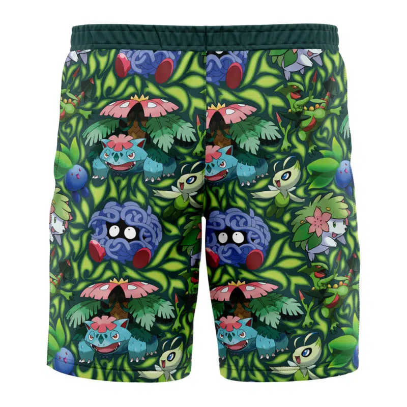 Grass Type Pokemon Pokemon Board Shorts Swim Trunks - Image 3