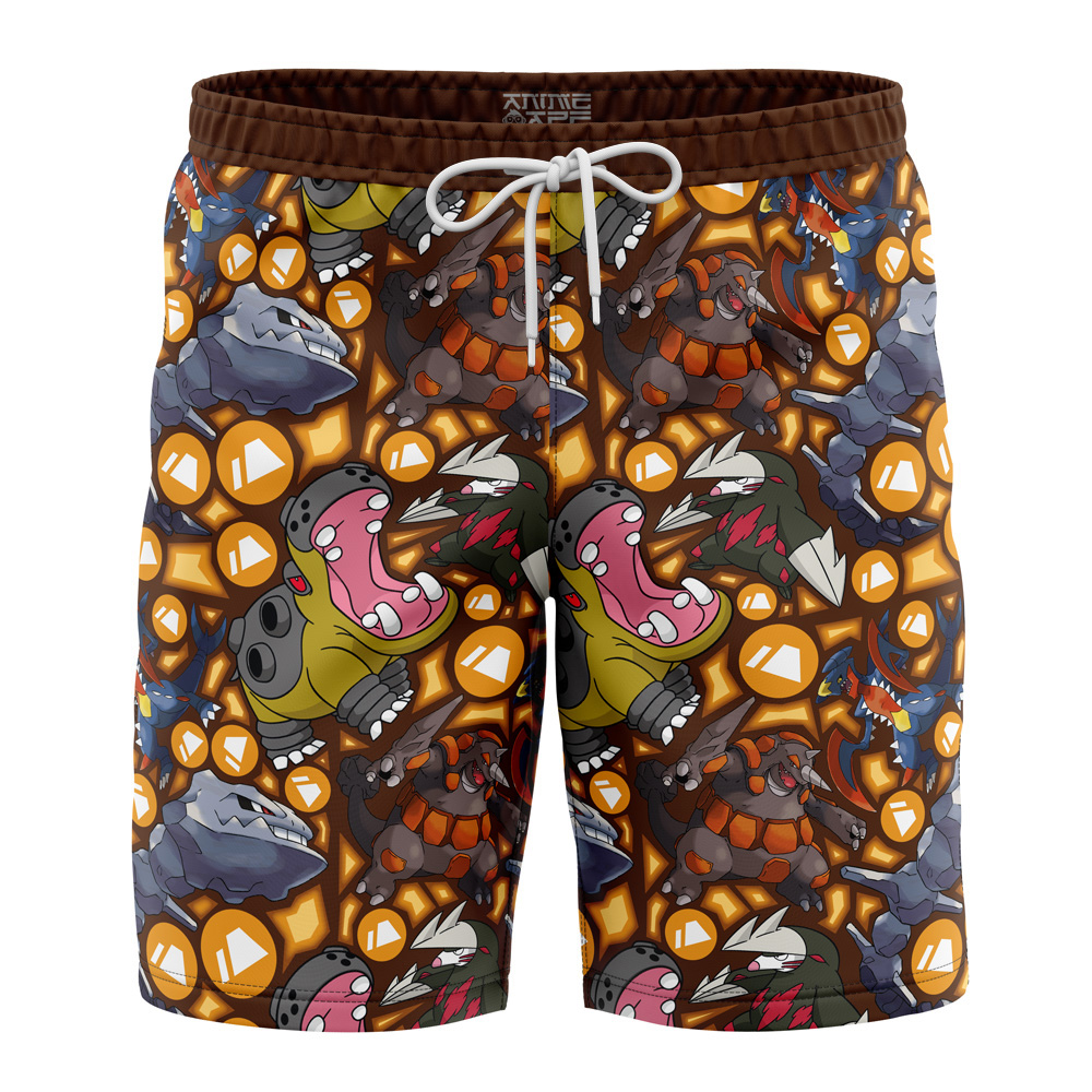 Ground Type Pokemon Pokemon Board Shorts Swim Trunks - Anime Ape