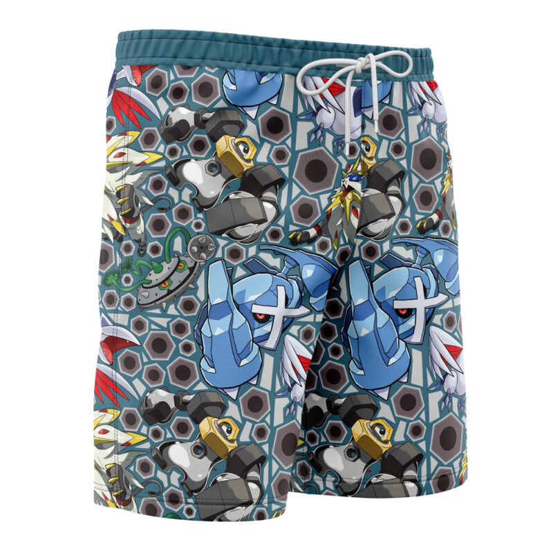 Steel Type Pokemon Pokemon Board Shorts Swim Trunks - Image 2