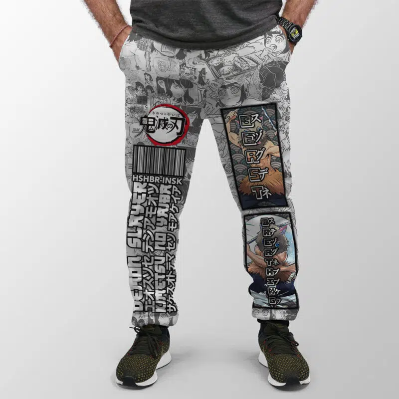 Hashibira Inosuke Manga Collage Demon Slayer Streetwear Sweatpants - Image 3