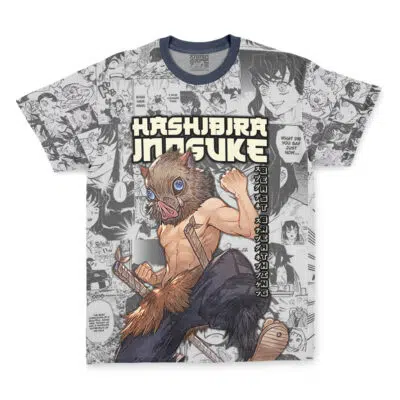 Hashibira Inosuke Manga Collage Demon Slayer Streetwear T-Shirt