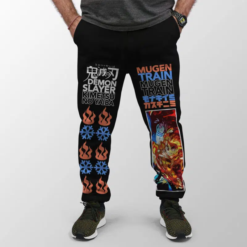 Kyojuro Rengoku vs Akaza Demon Slayer Streetwear Sweatpants - Image 3