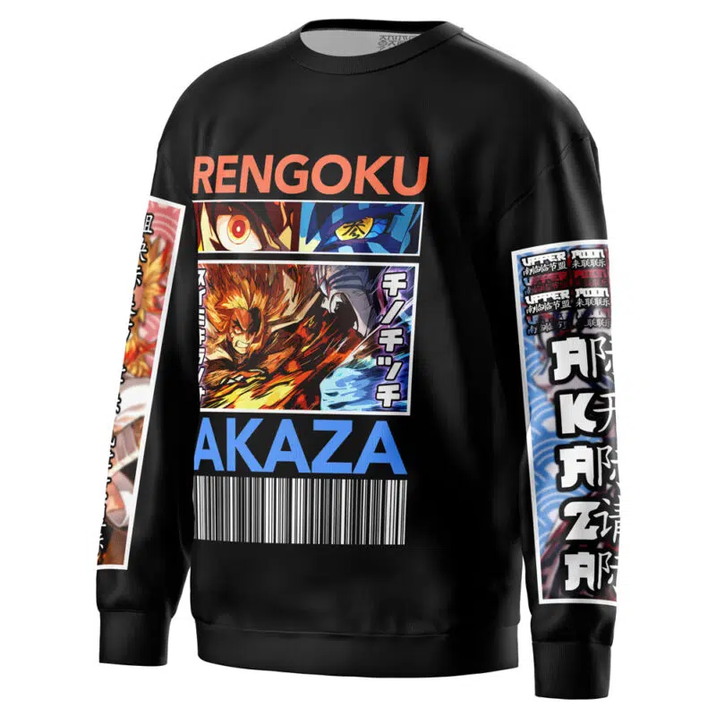 Kyojuro Rengoku vs Akaza Demon Slayer Streetwear Sweatshirt - Image 2