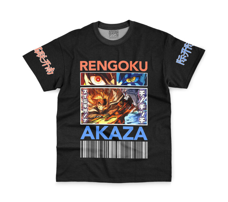 Kyojuro Rengoku vs Akaza Demon Slayer Streetwear T-Shirt - Image 2