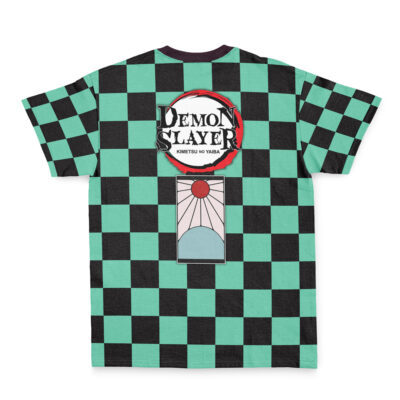 Maglietta Demon Slayer Tanjiro Uomo – T-Shirt Anime Kimetsu No Yaiba Con Stampa Fiori Di Ciliegio, 100% Cotone Premium