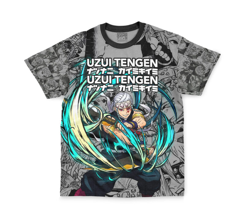 Uzui Tengen Manga Collage Demon Slayer Streetwear T-Shirt - Image 2