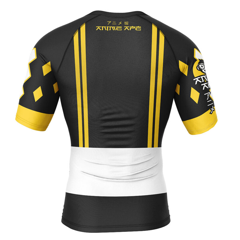 Black Ranger Ninjetti Rangers Short Sleeve Rash Guard Compression Shirt - Image 2