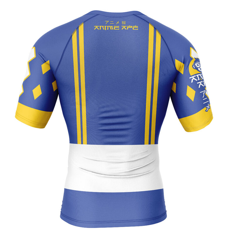 Blue Ranger Ninjetti  Rangers Short Sleeve Rash Guard Compression Shirt - Image 2