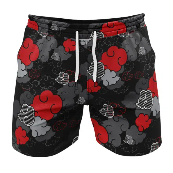 Black Aloha Red Cloud Akatsuki Gym Shorts