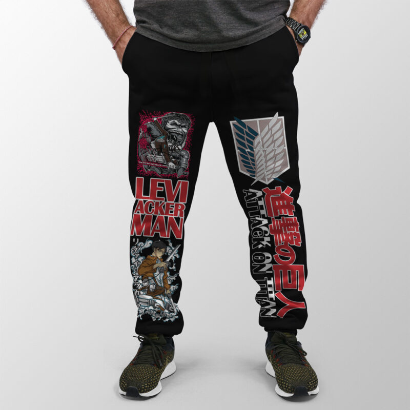 Levi Ackerman x Beast Titan Attack on Titan Streetwear Sweatpants - Image 3