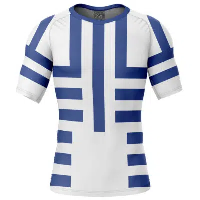 Akaza Demon Slayer Short Sleeve Rash Guard Compression Shirt