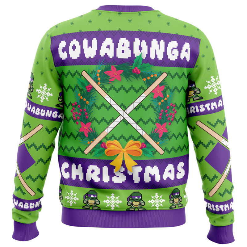 Cowabunga Donatello Christmas Teenage Mutant Ninja Turtles Ugly Christmas Sweater - Image 2