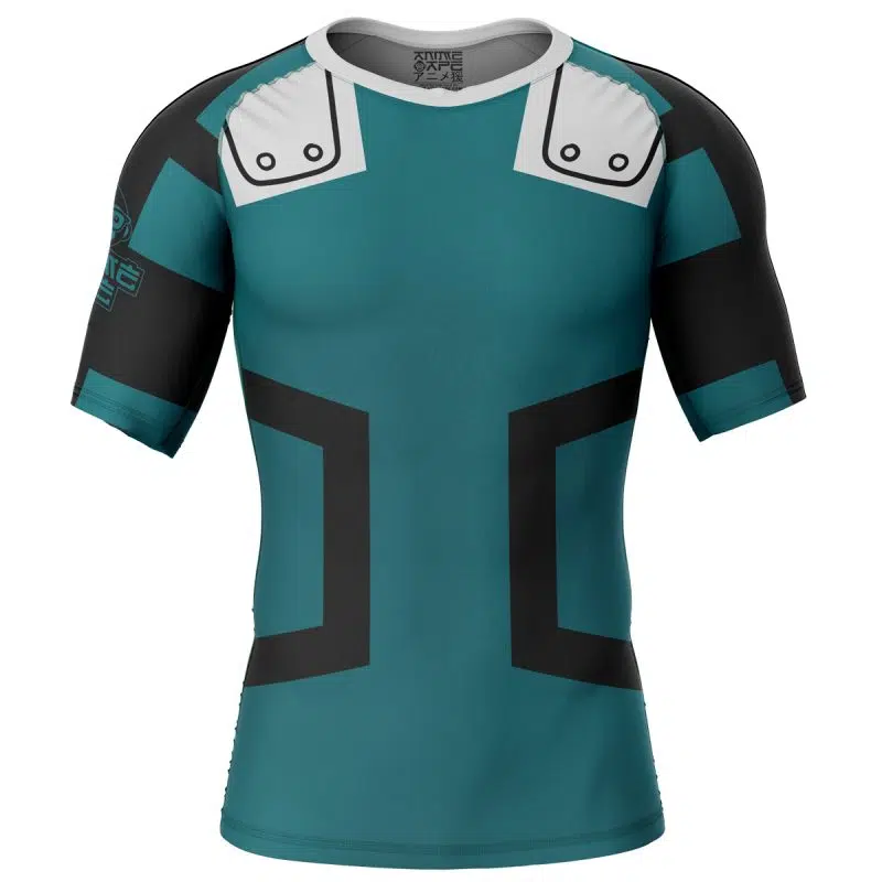 Deku My Hero Academia Short Sleeve Rash Guard Compression Shirt
