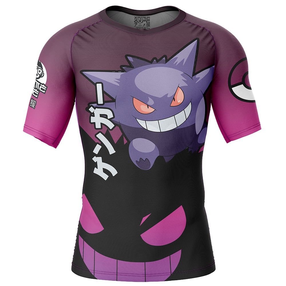★ Phyps Department★ Pokemon Gacha Short Sleeve Oatmeal PF Gengar Nightshade Pokemon Short Sleeve Rash Guard