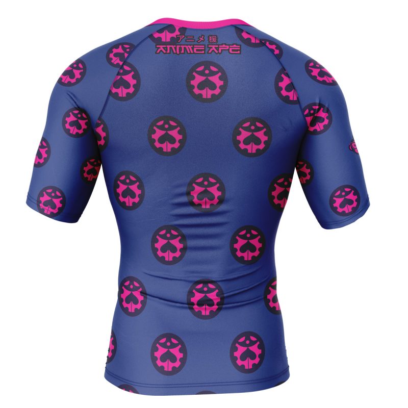Giorno Giovanna Manga Jojo's Bizarre Adventure Short Sleeve Rash Guard Compression Shirt - Image 2