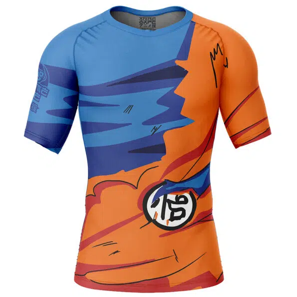 Goku Torn Gi Dragon Ball Short Sleeve Rash Guard Compression Shirt