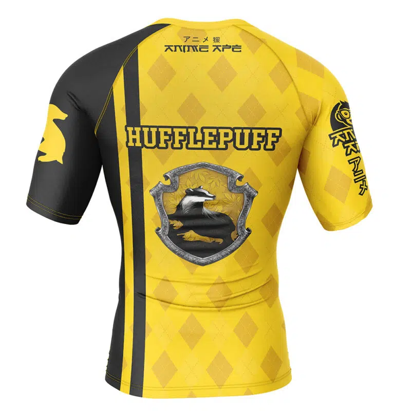 Hufflepuff Harry Potter Short Sleeve Rash Guard Compression Shirt - Image 2