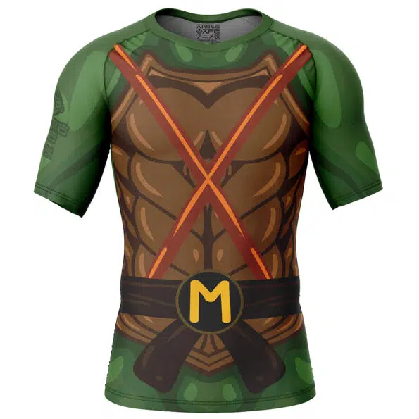 Michelangelo Teenage Mutant Ninja Turtles Short Sleeve Rash Guard Compression Shirt