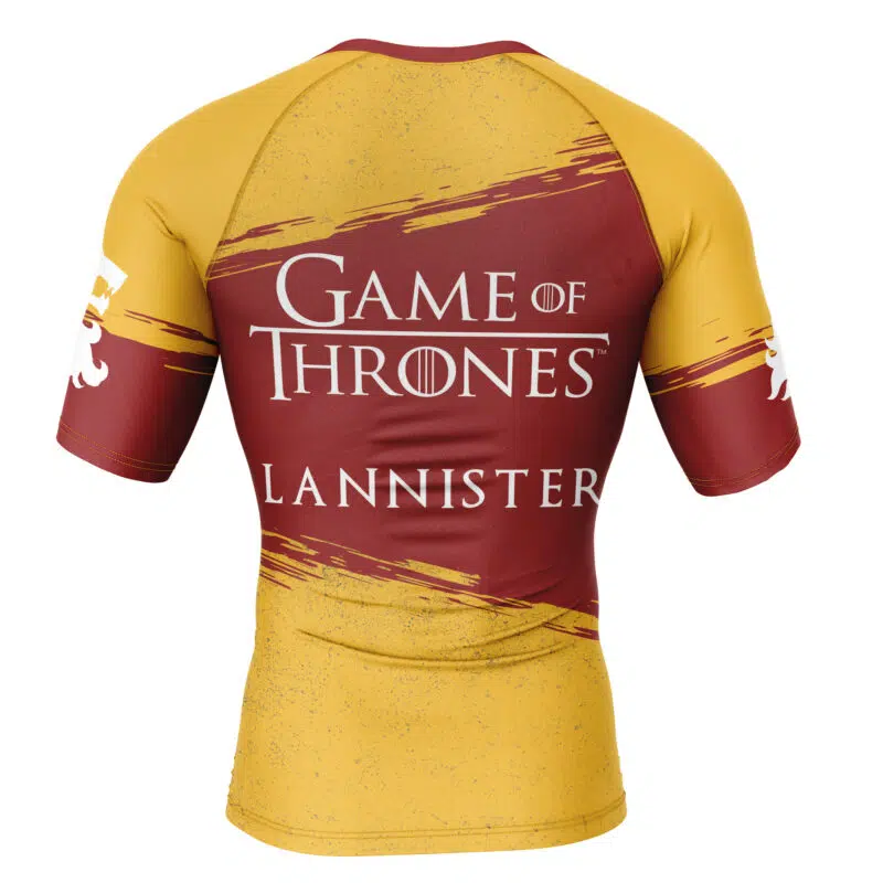 House Lannister Game of Thrones Short Sleeve Rash Guard Compression Shirt - Image 2