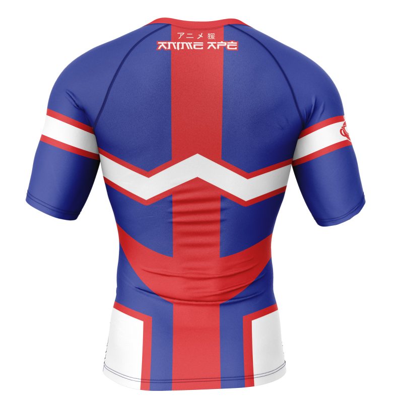All Might My Hero Academia Short Sleeve Rash Guard Compression Shirt - Image 2