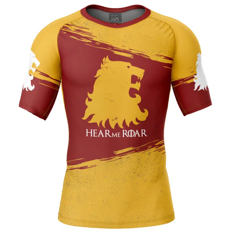 House Lannister Game of Thrones Short Sleeve Rash Guard Compression Shirt