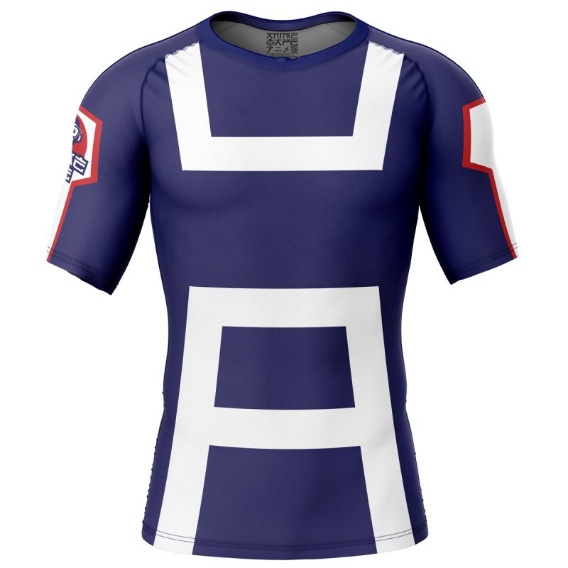 School Uniform My Hero Academia Short Sleeve Rash Guard Compression Shirt