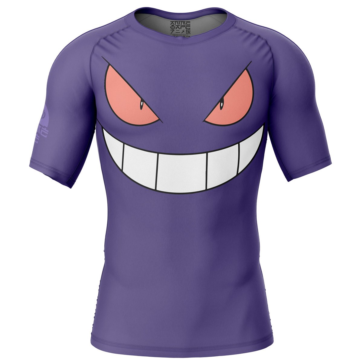 ★ Phyps Department★ Pokemon Effector Short Sleeve Breed P Gengar face Pokemon Short Sleeve Rash Guard Compression