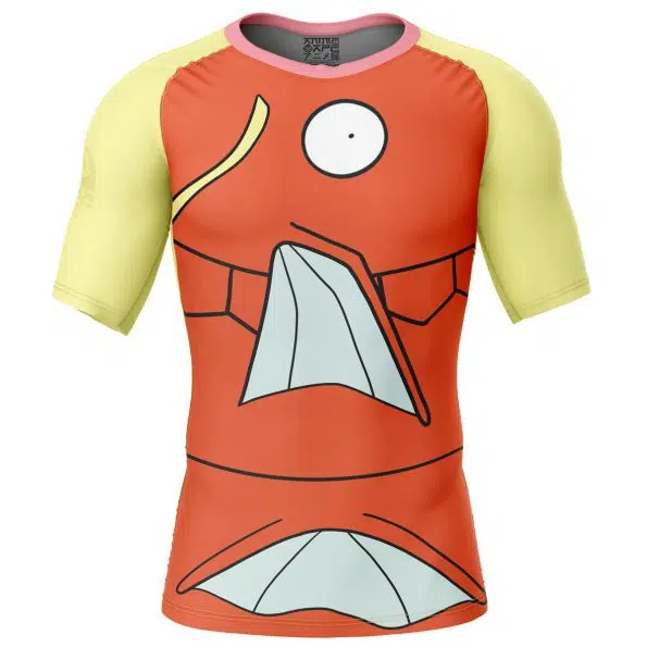 Magikarp face Pokemon Short Sleeve Rash Guard Compression Shirt