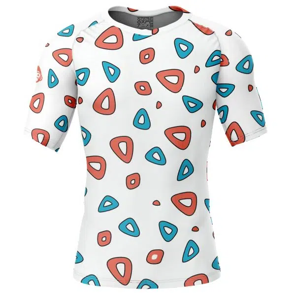 Togepi pattern Pokemon Short Sleeve Rash Guard Compression Shirt