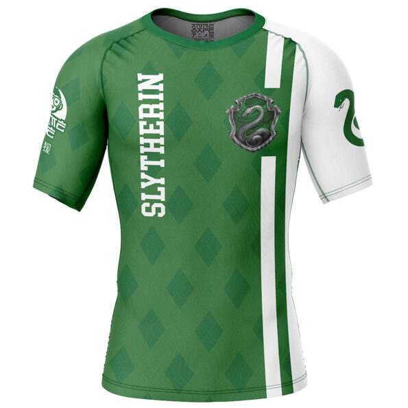 Slytherin Harry Potter Short Sleeve Rash Guard Compression Shirt
