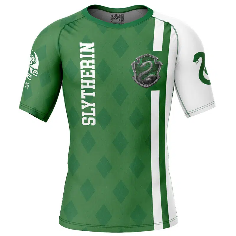 Slytherin Harry Potter Short Sleeve Rash Guard Compression Shirt