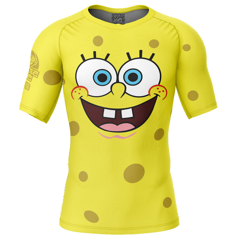SpongeBob SquarePants Short Sleeve Rash Guard Compression Shirt