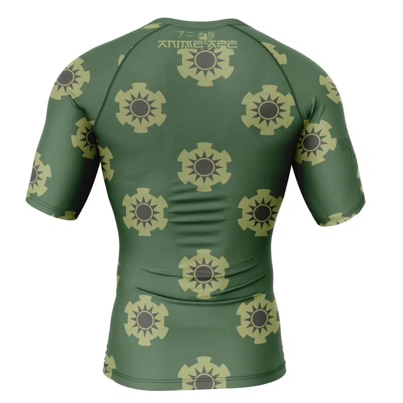 Zoro Wano pattern One Piece Short Sleeve Rash Guard Compression Shirt - Image 2