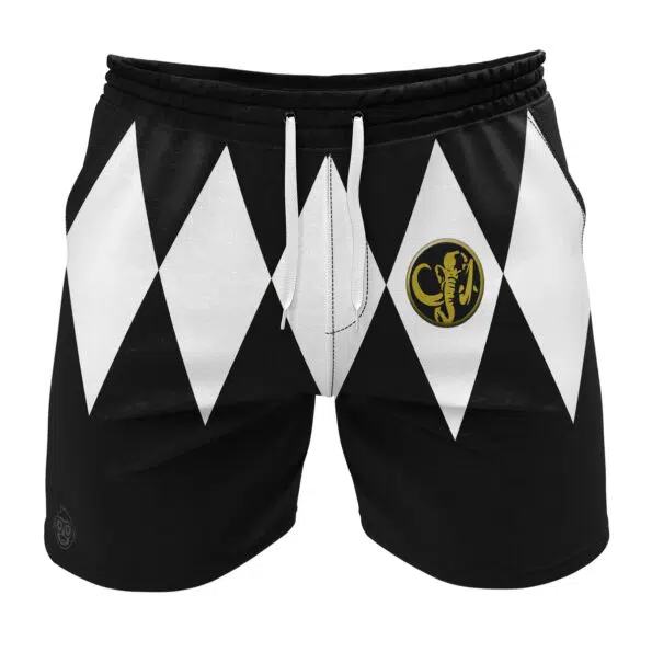 Black Ranger Mighty Morphin Power Rangers Gym Shorts