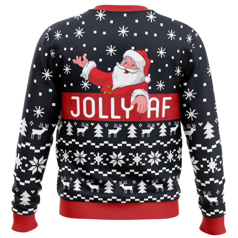 Jolly Af Santa Claus Ugly Christmas Sweater - Image 2