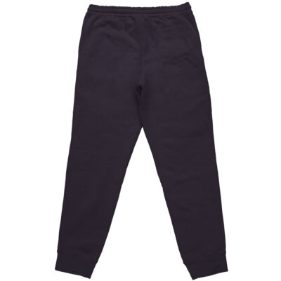 The Pochita Chainsaw Man Streetwear Sweatpants, shown flat on a white background from the back, feature a plain black design with an elastic waistband and cuffs.