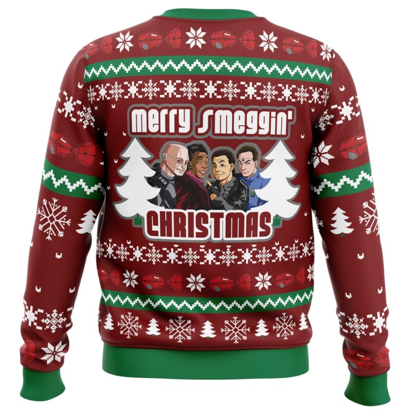 Merry Smeggin’ Christmas Red Dwarf Ugly Christmas Sweater - Image 2