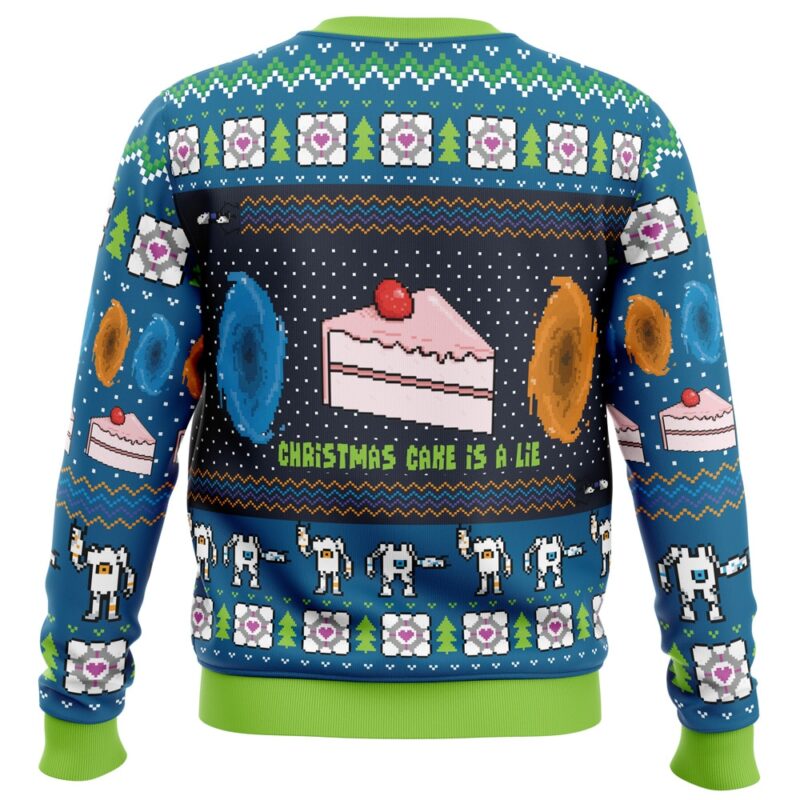 The Christmas Cake Is A Lie Portal 2 Ugly Christmas Sweater - Image 2