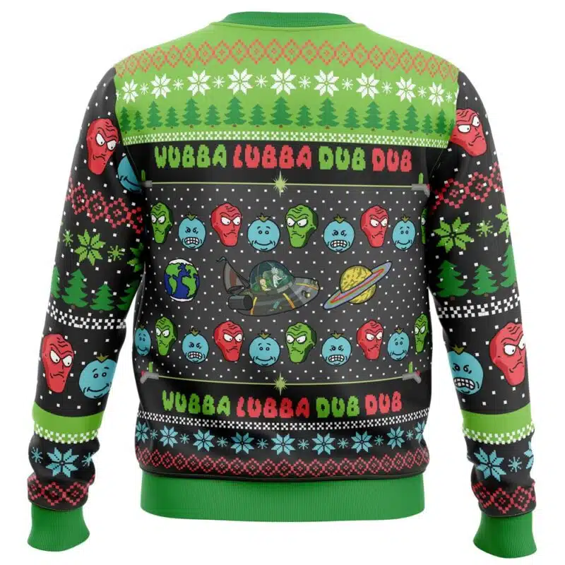 Wubba Lubba Rick and Morty Ugly Christmas Sweater - Image 2
