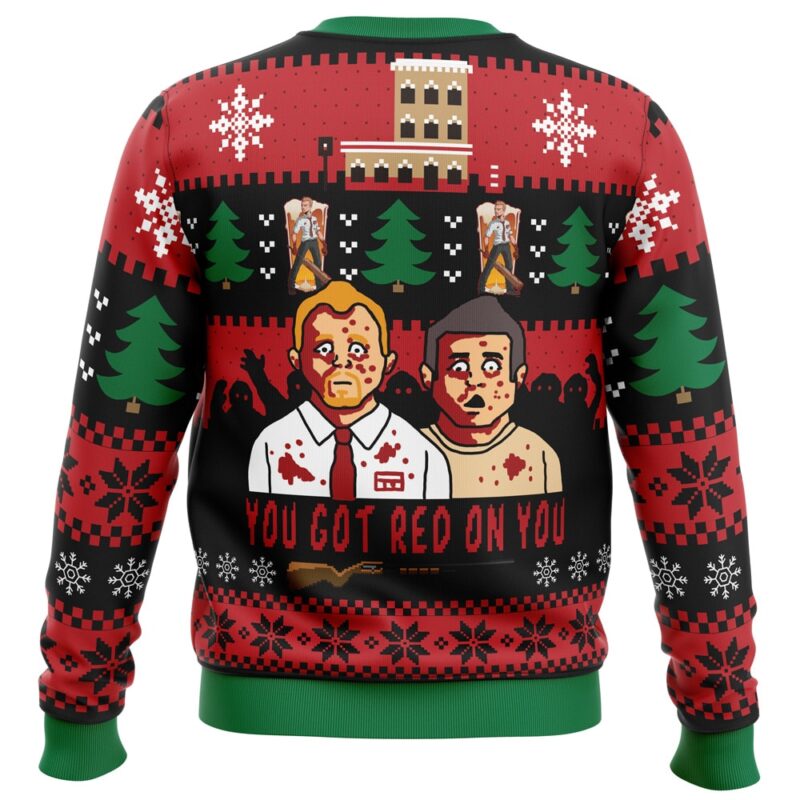 You’ve Got Red On You Shaun of the Dead Ugly Christmas Sweater - Image 2