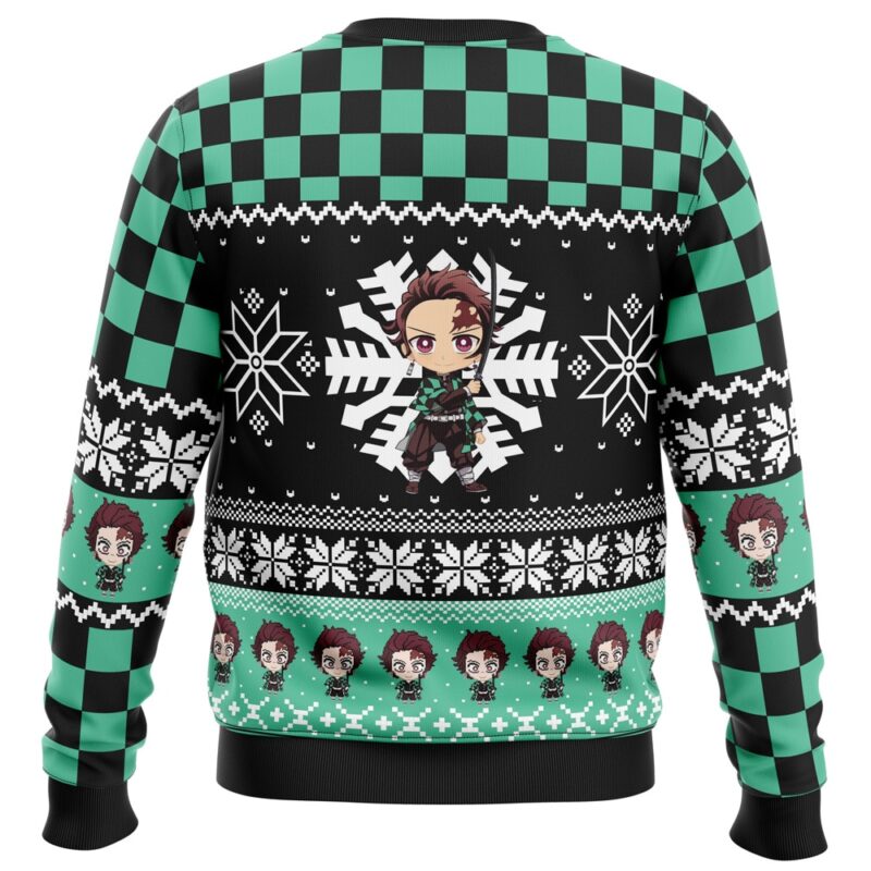 Chibi Christmas Tanjiro Kamado Demon Slayer Ugly Christmas Sweater - Image 2